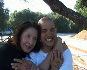 Photograph of Franko B and Marina Abramovic, a still from a Franko B home movie, June 2004